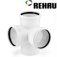 Хрестовина двоплощинна Rehau RAUPIANO PLUS 90/90/90 з поліпропілену, Німеччина, довговічність 50 років, гарантія 10 років для внутрішньої каналізації