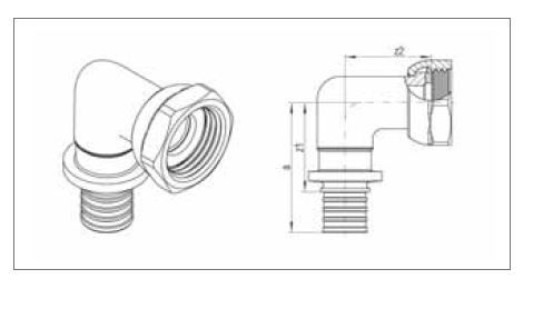 REHAU Rautitan RX угловой переходник с накидной гайкой 20 мм G 1/2, бронза, Германия, гарантия 10 лет, срок службы 50 лет